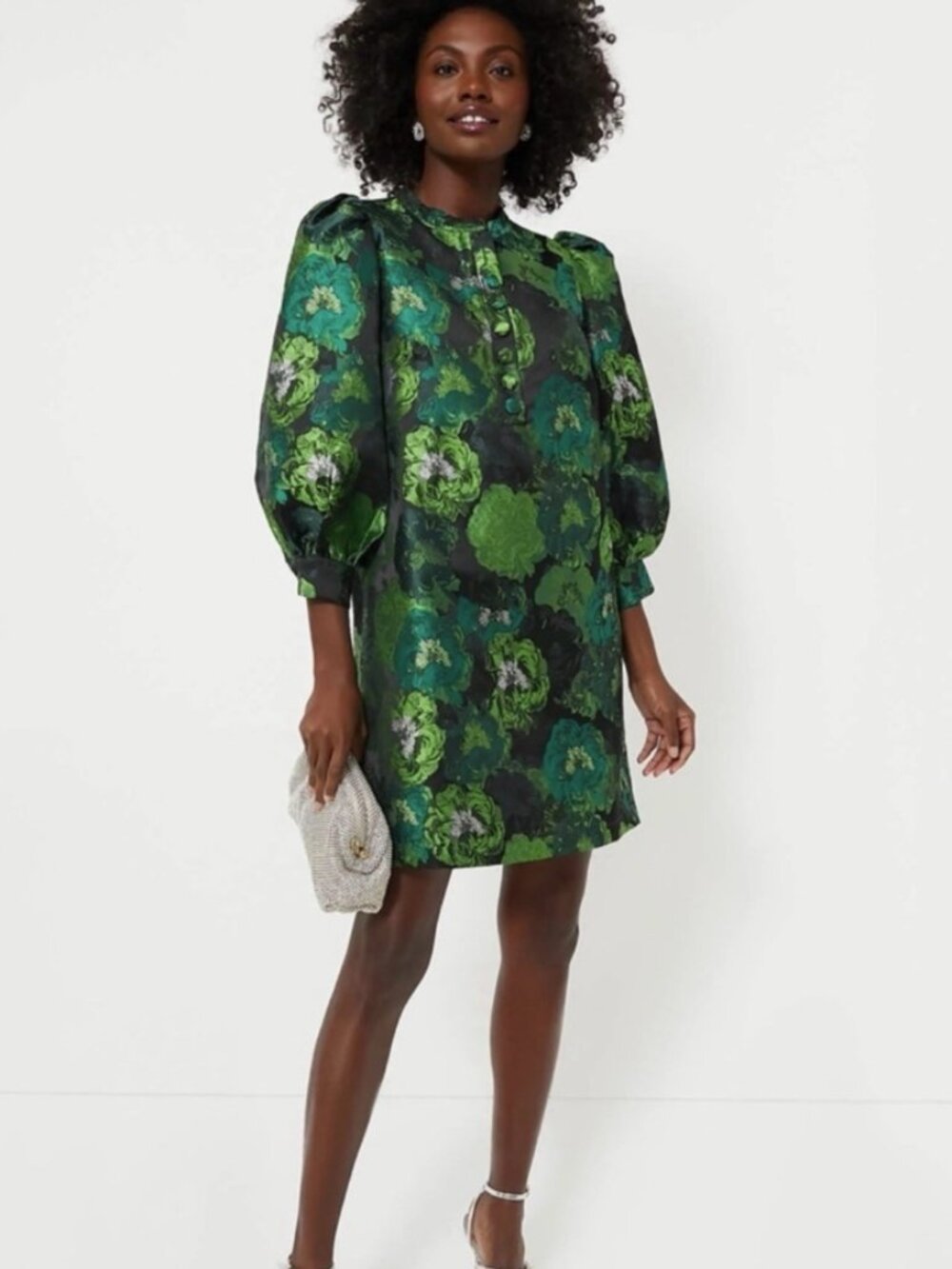 NWT Tuckernuck Pomander Place Green Floral Jacquard Mini Dress